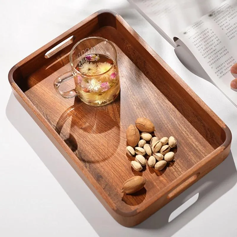 Plates Solid Wood Pallets Serving Tray Household Rectangular Creative Dessert Plate Fruit And Melon Box Moisture-resistant