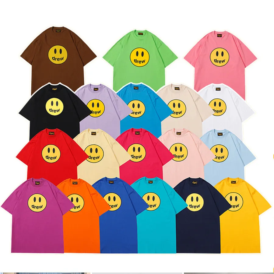 Summer T-shirt designer men and women short-sleeved smiley face printed T-shirt American high street trend casual shirt