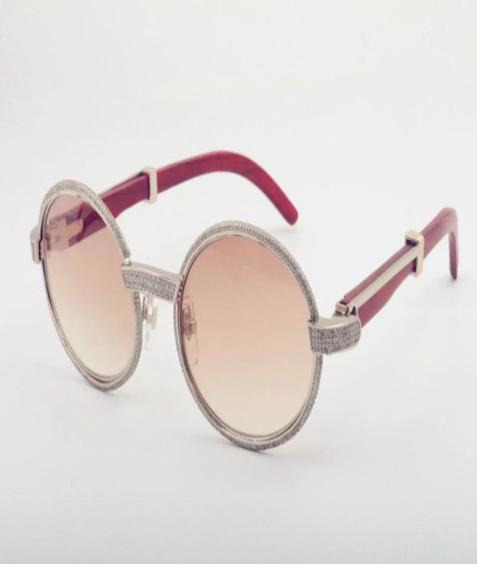 2019 new natural wood full frame diamond glasses 7550178 high quality sunglasses size 5522135mm RETRO SUNGLASSES 2 colors op5077124