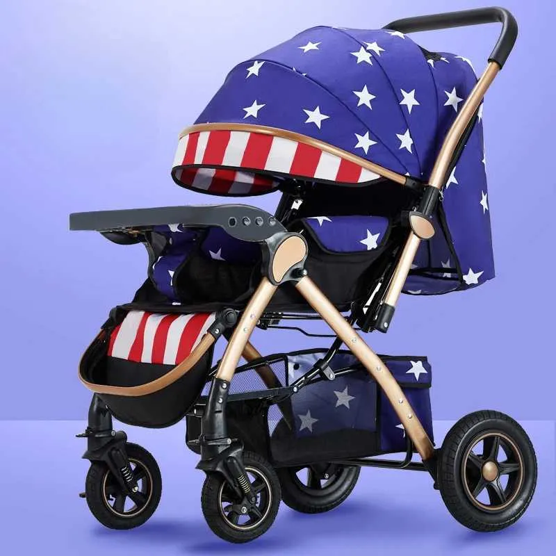 Коляски# четырехколесные коляски высокие ландшафтные коляски детская розыгрыш детская коляска для детской каретки складной и промытой многофункциональной коляски T240509
