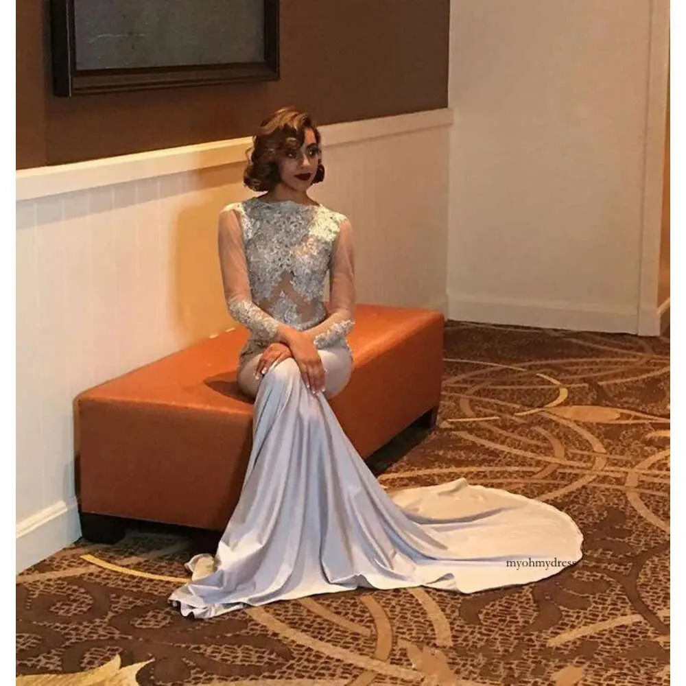open lace back dress Graceful Bateau Sweep-Brush Train Bridesmaid Dress Split COCOMELODY CB0310