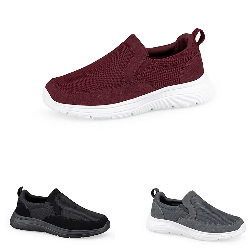 Men Women Running Shoes Comfort Slip-On Wear-Resistant Anti-Slip Red Grey Black Shoes Mens Trainers Sports Sneakers