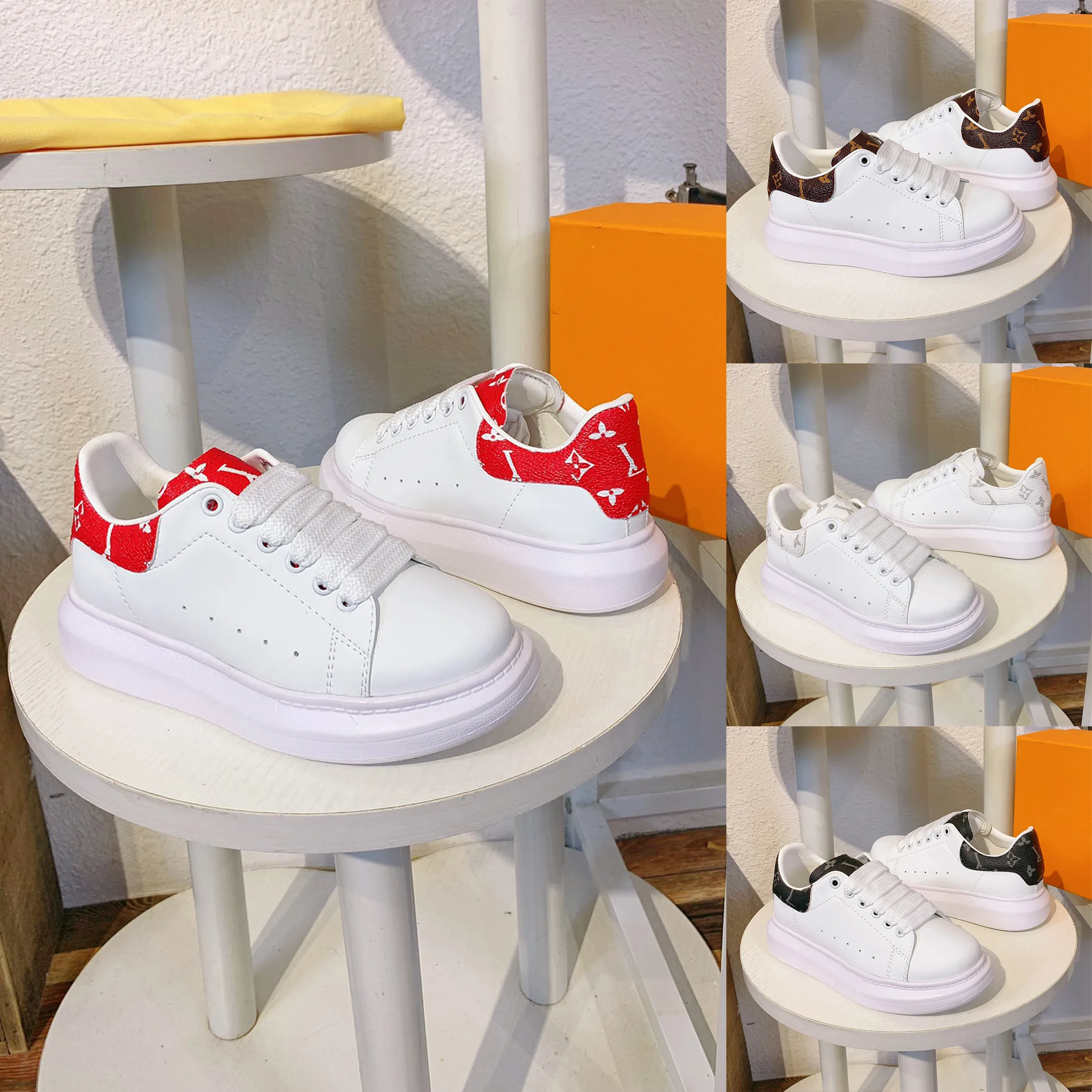 Zapatos para niños Fashion Fashion Fashion Lindy Comunor Kids Cuero Casual Sneakers de alta calidad zapatos planos【code：L】 LV kids shoes gg