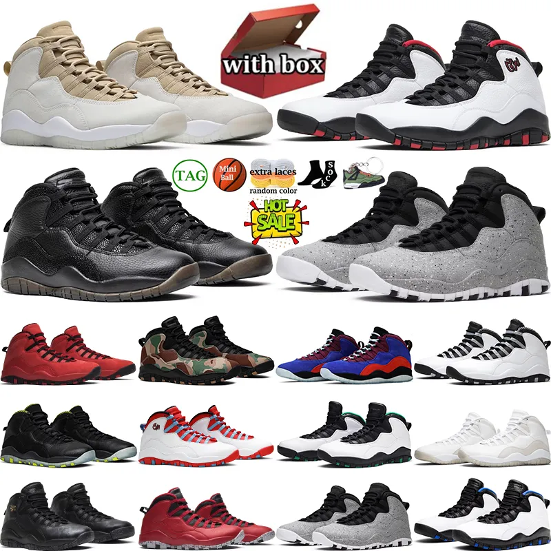 Jump Man 10 10s heren basketbalschoenen 10e verjaardag Seattle Steel Cement Tinker Bulls over Broadway Orlando Light Huarache Sports Trainers