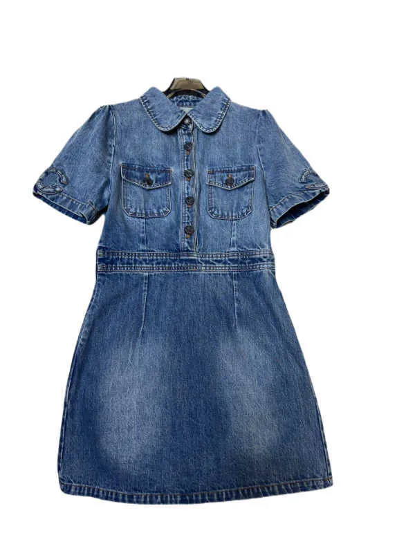 blue mini dress designer Doris Blue Gingham Mini Dress main image 0