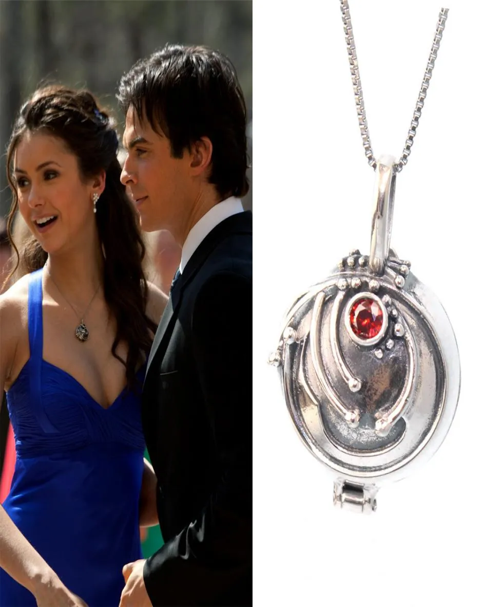 925 Sterling Sliver the Vampire Diaries Elena Pendant Collier Retro Jewelry Fashion Moive 2011234999772