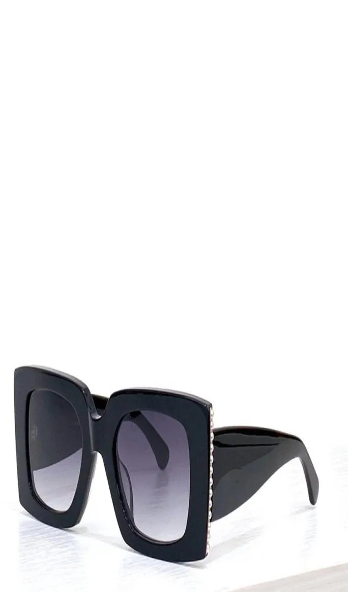 Nouvelles lunettes de soleil de design de mode 5480 Temple de cadre carré décoré de perles de style simple et populaire en plein air UV400 proté8980228