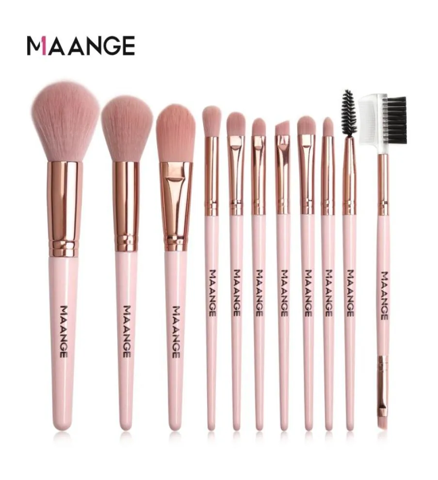 Maange 11pcsset Make -upborstels Pro Proze borstel Set Poeder oogschaduw Menmende eyeliner wimper Make -up schoonheid Cosmestic Bru576733