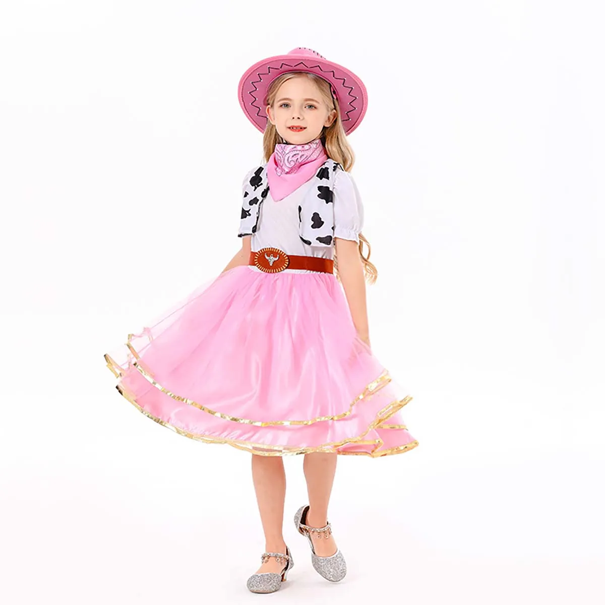 Halloween Cowgirl -kostym för barnflickan Holiday Party Princess Dress Up