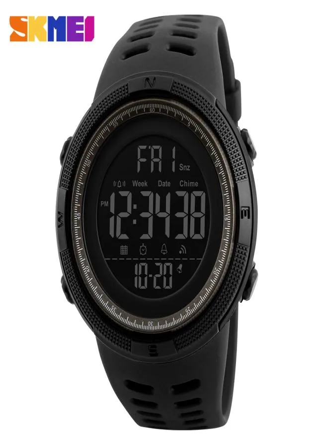 SKMEI moda na zewnątrz sportowe zegarki wielofunkcyjne budziki Chrono 5Bar Waterproof Digital Watch ReliOJ Hombre 12515179334