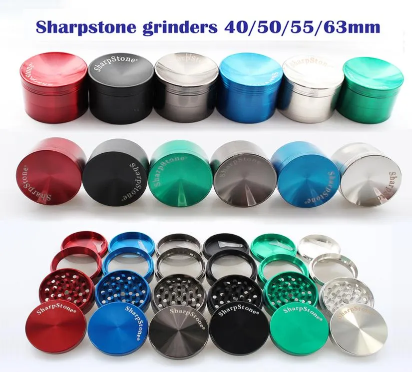 SHARPSTERNE FLATCONCAVE ALLIAGE ALLIAGE HERB DRESS GRINDERS 40 mm 50 mm 55 mm 63 mm 4 pièces Tobacco Grinder Herb Grinder CNC TE SPICE CRASHER6240432