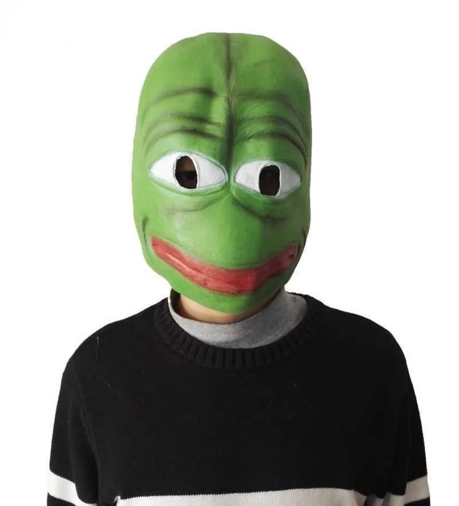 Cartoon Pepe The Sad Frog Latex Mask que vende Realistic Head Full Carnival Mask Celebrations Party Cosplay Y09137693119