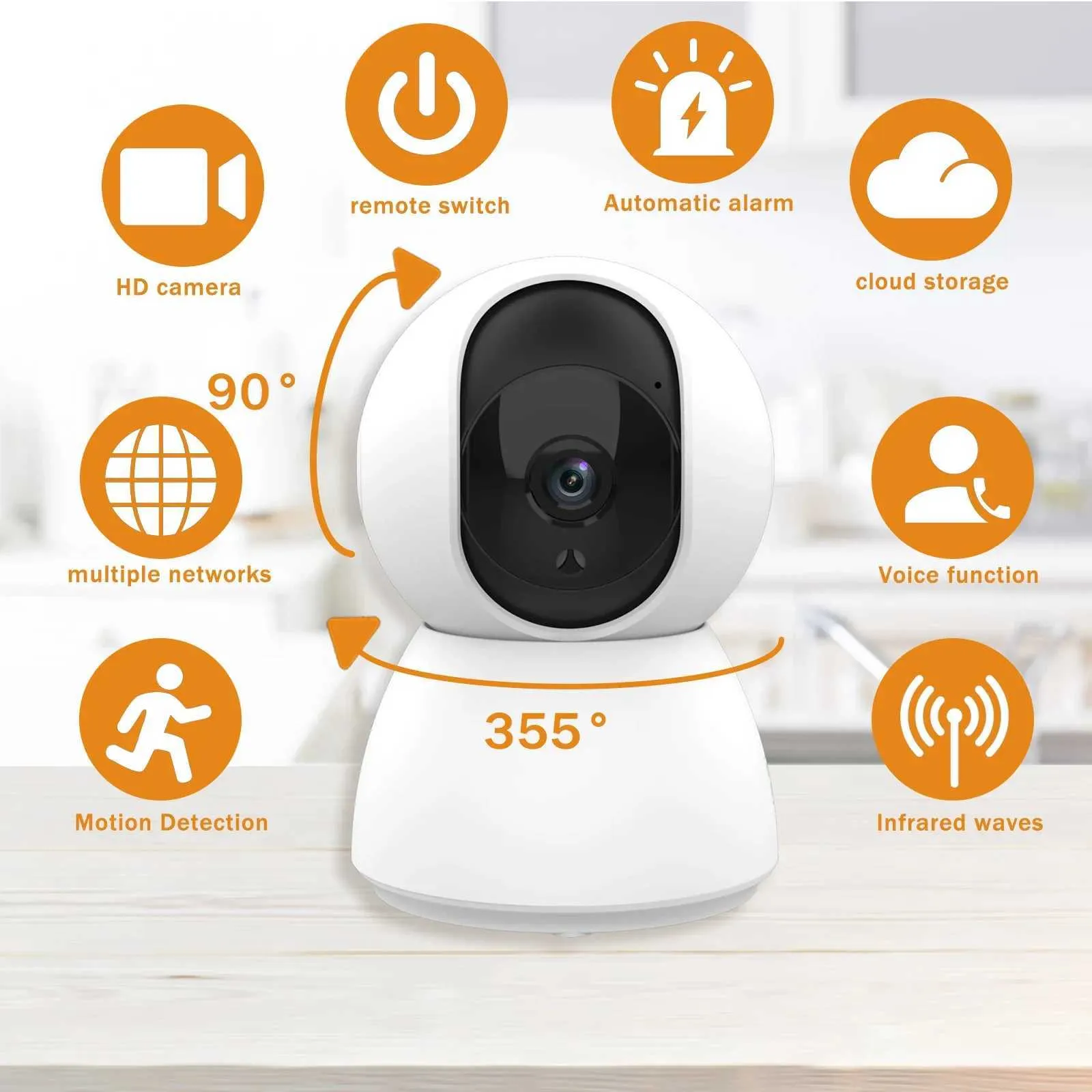 IP Cameras 3MP IP Camera 1080P Tuya Smart Home WiFi Indoor Wireless Security CCTV Monitoring Camera with Automatic Tracking Pet Monitor d240510