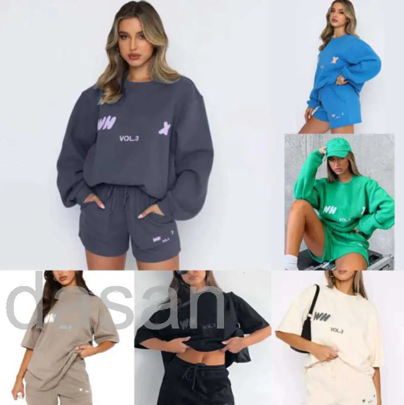 Diseñador White White Fox Track Sportsuits Dos piezas Sets cortos Sweatsuit Pantalones con capucha con sudadera con sudadera Camiseta suelta Sport Woman Tamaño de ropa S-XXXL