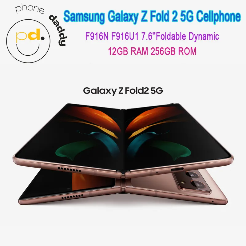 Samsung Galaxy Z Fold 2 5G F916N F916U1 7.6" AMOLED 12GB RAM 256GB ROM Snapdragon NFC 5G Cell Phone