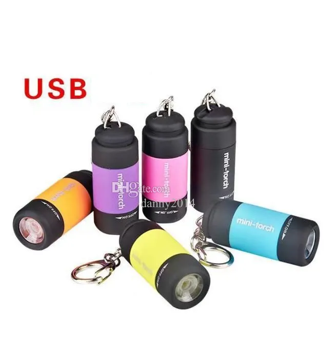 Lampe Poche Lampe Torche LED Porte-clés Rechargeable USB - Mini, étanche, Pour Camping, Randonnée, Urgence Lampe LED Rechargeable USB étanche