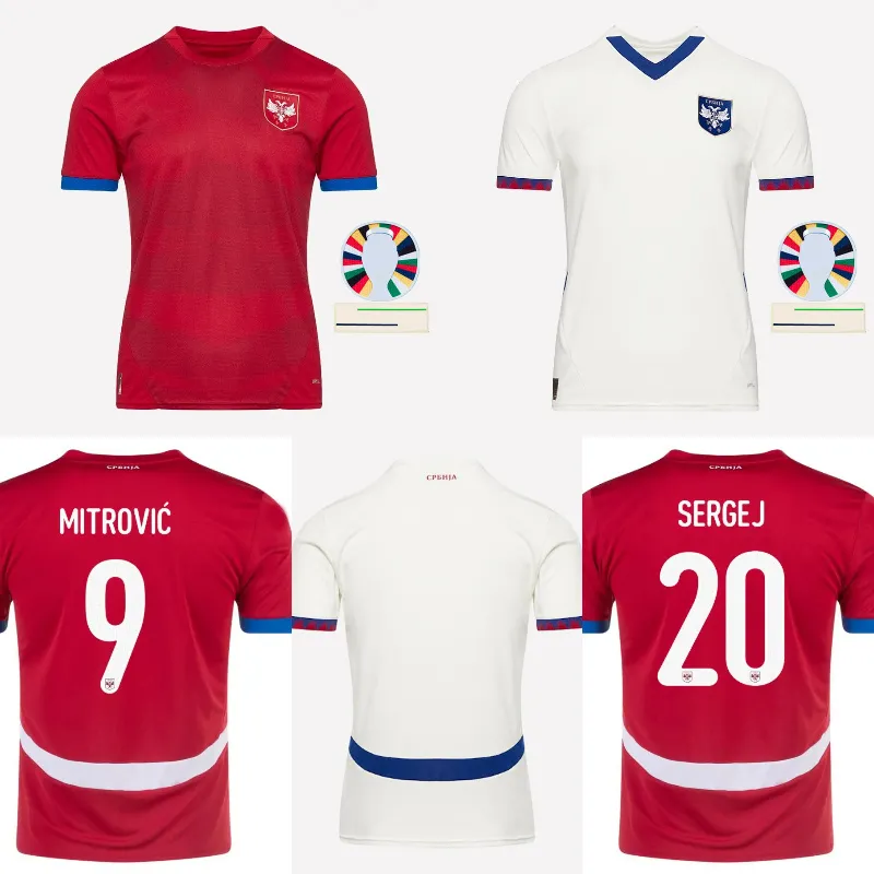 Serbia Jersey Soccer Jersey Sergej Mitrovic Retro Football Shirts Kit Vlahovic Pavlovic Tadic Milenkovic Zivkovic 2024 Serbia Jersey Home Away Chinese