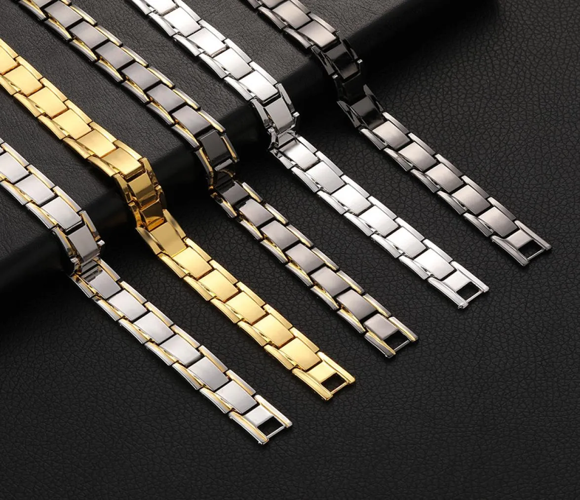 Säljer i europeiska och amerikanska magnetiska armband magnetterapi Hematit titanarmband avtagbara män smycken4239290