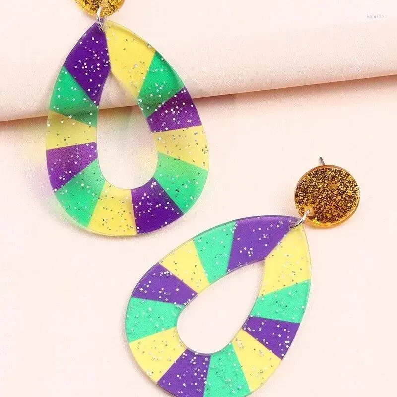 Dangle Earrings Multi Color Resin Board Glitter Drop Green Yellow Purple Mix Boots Design Women Fashion Jewelry