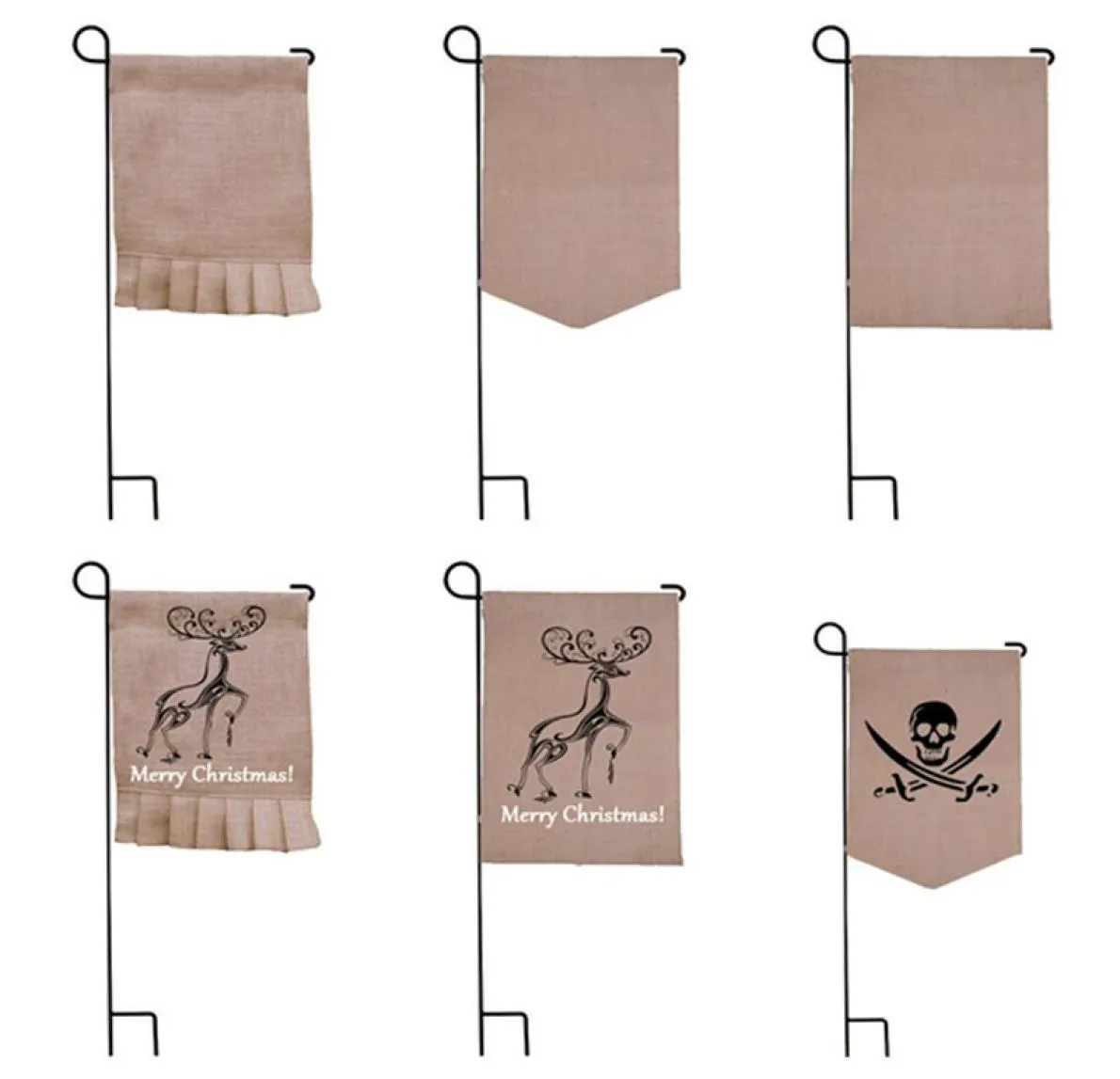 3146cm Bland Burlap Garden Flag DIY JUTE RUFFLES LIEN JOUR PLAQUE PLAPE DÉCORTÉ DE MAISON PORTABLE 3 STYLES2586645