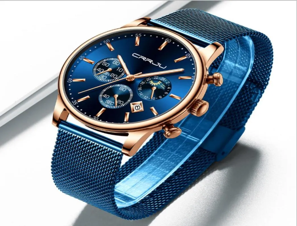 CRRJU 2266 Quartz Mens Watch Vendre des montres de personnalité décontractée Fashion Popular Student Wrist Wistes