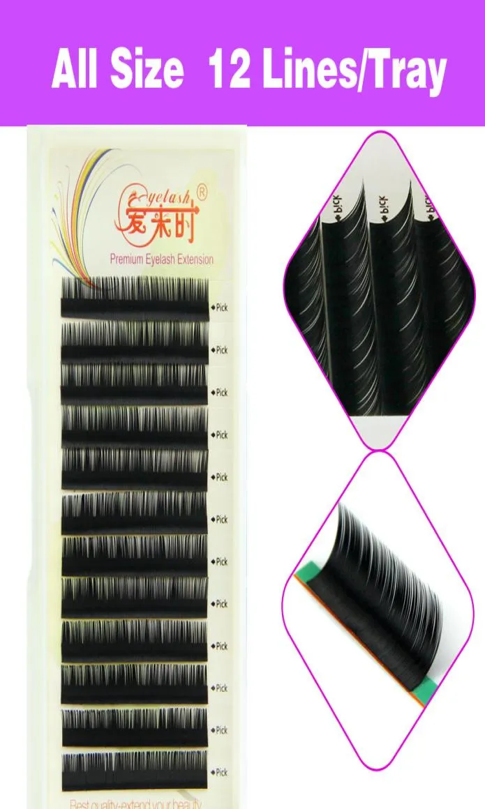 Volume 3D Extension des cils naturels faux cils individuels outil de maquillage de cils de fibre coréenne 4 plateaux b ccurl 8-15mm1904806