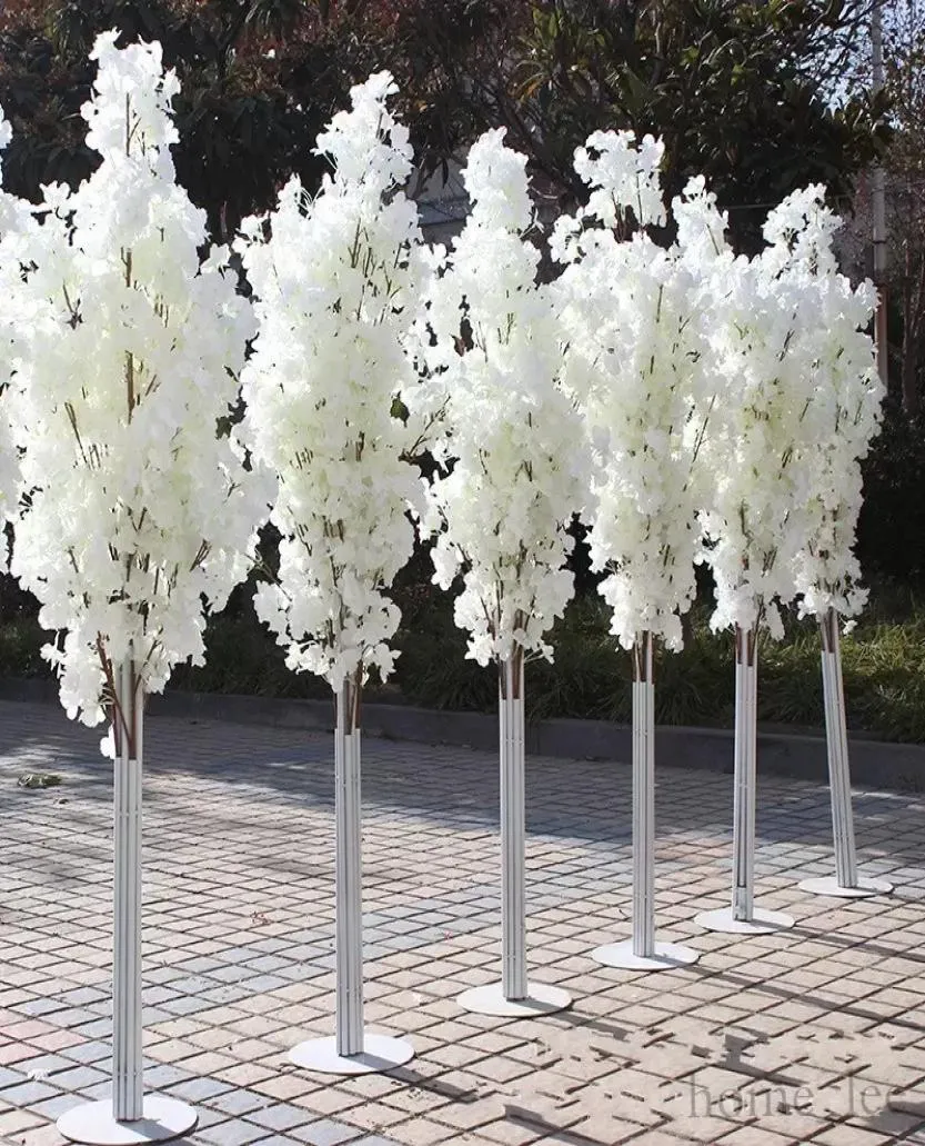 15M 5feet Height white Artificial Cherry Blossom Tree Roman Column Road Leads For Wedding Mall Opened Props6819095