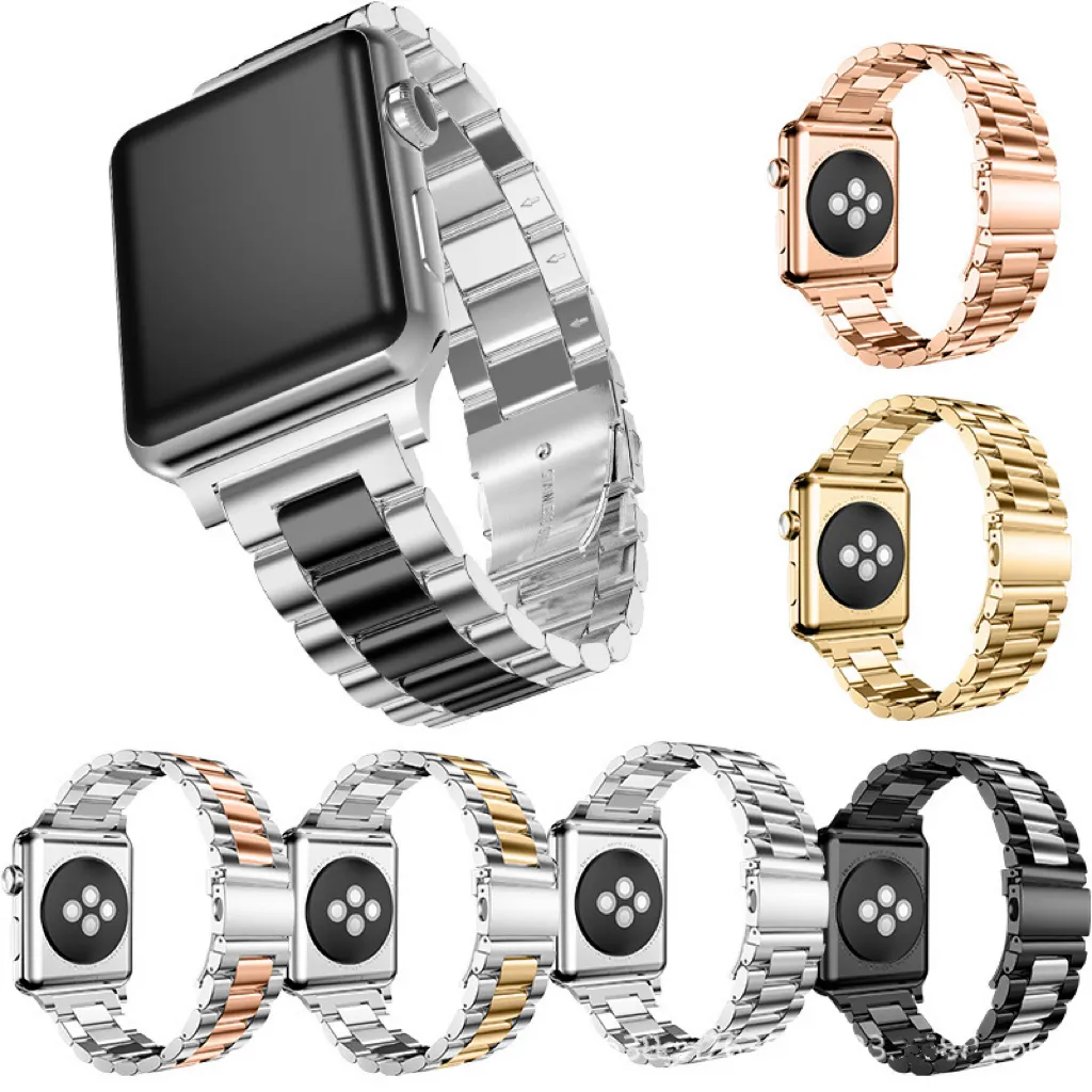 Voor iWatch Roestvrijstalen staalriem Apple Watch Series 8 Ultra 41 mm 45 mm Bracelet Metal Butle Buckle Watchband Fit IWatch Series 9 Smart Bears