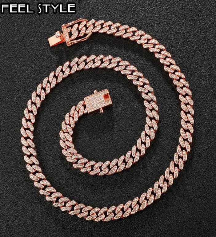 Ketten Hip Hop Bling 8mm Miami Kubanische Kette aus Men39s Halskette Strass Zirkon gepflasterte Halsketten für Männer Juwelrrychai3062780