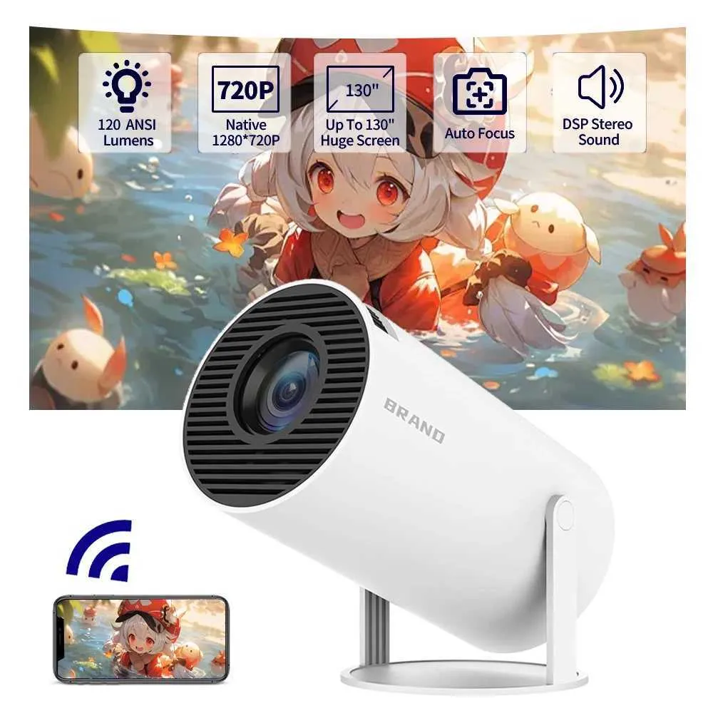 Projecteurs HY300 Mini HD Projecteur 2.4G 5G Dual WiFi 120ansi Android 11.0 Bluetooth BT4.1 1280 * 720p Home Theatre Outdoor Portable Projecteur J240509