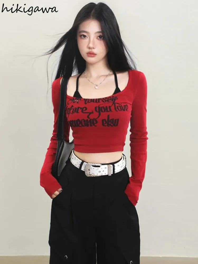 ROPA Good Product Fashion Fashion Two Piece Set For Womens Vêtements Lettre d'impression T-shirt Crop T-shirt Backless