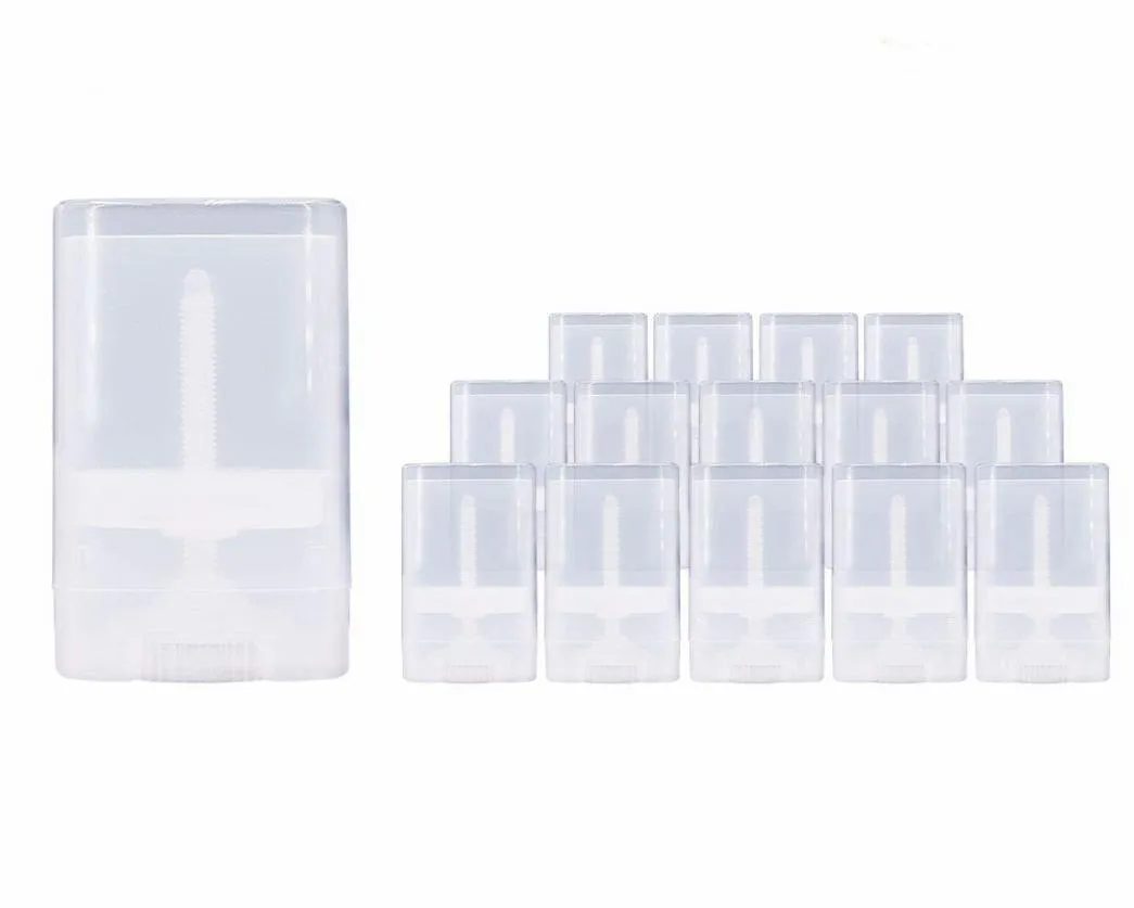 25pcs White Black Transparent Empty Oval Flat Lip Balm Tubes Plastic Solid Perfume Deodorant Stick Containers2993737