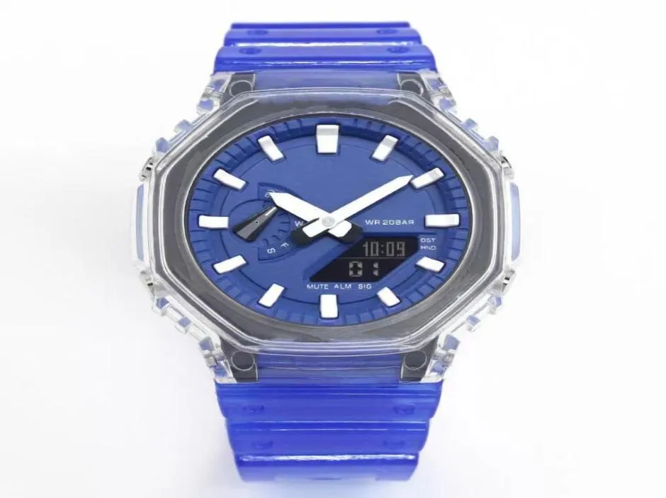MEN039S Watch Sports Quartz Digital GA Watch Alle Hände können LED -Kaltlicht Dual Display -Weltzeit wasserdichte voll 1324276 bedienen