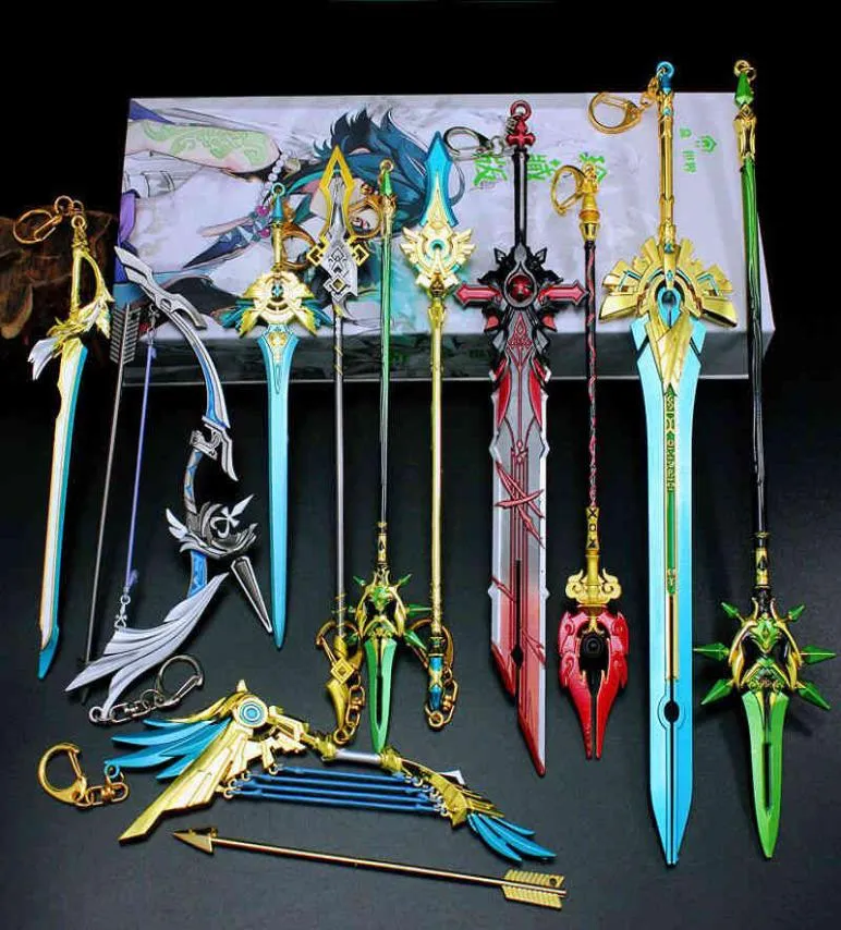 Genshin Impact Sword Blaki Genshin Cosplay S Skyward Blade Key Pierścienie Pierścienie Prezenty Kolekcje 2349861