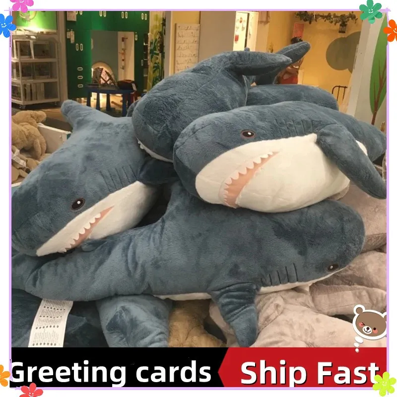 Schattige haaien pluche speelgoed zacht gevulde speelboed dieren leeskussen verjaardagscadeaus kussenpop cadeau 240509