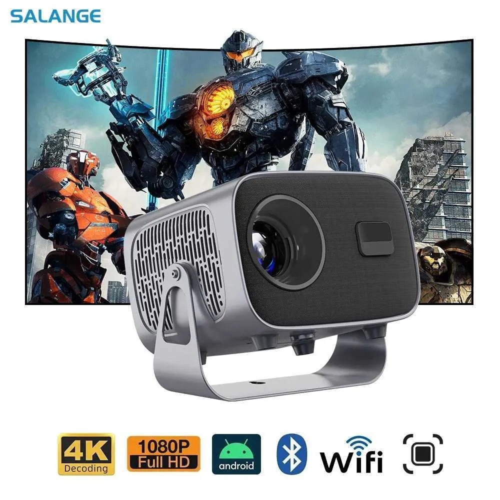 Projektorer Salange A10 Android 11 Projector Mini Home Theater H713 BT5.2 720p Intelligent 3D Portable Video Projector Mirror iOS 1080P 4K via HD J240509