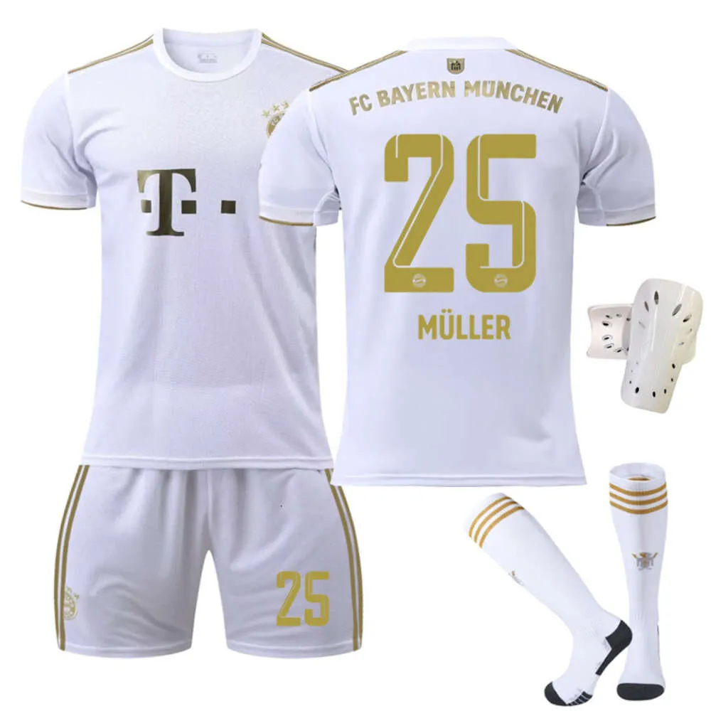 Soccer Jerseys Men's Tracksuits 2223 Bayern Away White No. 17 Mane 4 Dericht 25 Muller 10 Sane Football Suit