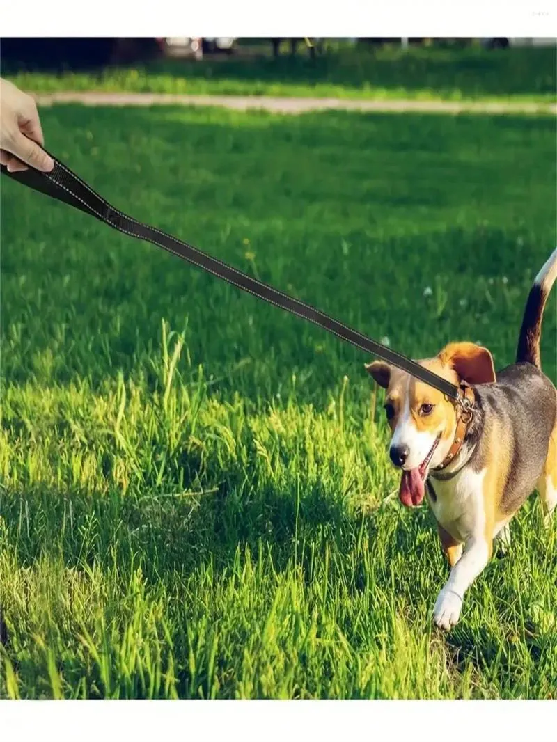 犬の首輪ナイロンペットリーシュミディアム小さな大きな猫のための反射鎖犬ハーネスカラーリードストラップナイトリフレクション