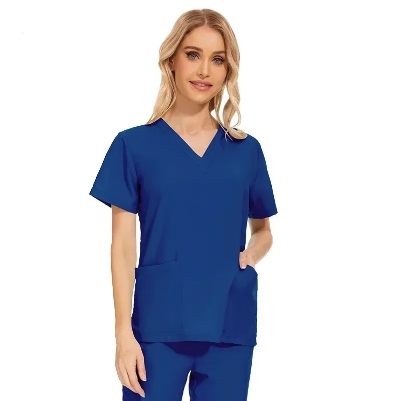 Salon Beauty Doctors Workwear Professional Atelier Uniform Set avec des broussailles féminines à manches courtes 240502