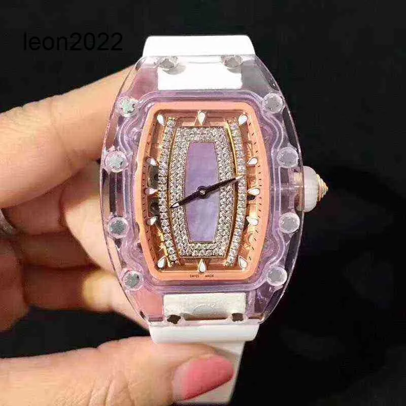 디자이너 RM Wristwatch Mill 고급 비즈니스 레저 RM07-0 완전 자동 기계식 Millr 시계 Crystal Case Tape Lady Watches 9pcz
