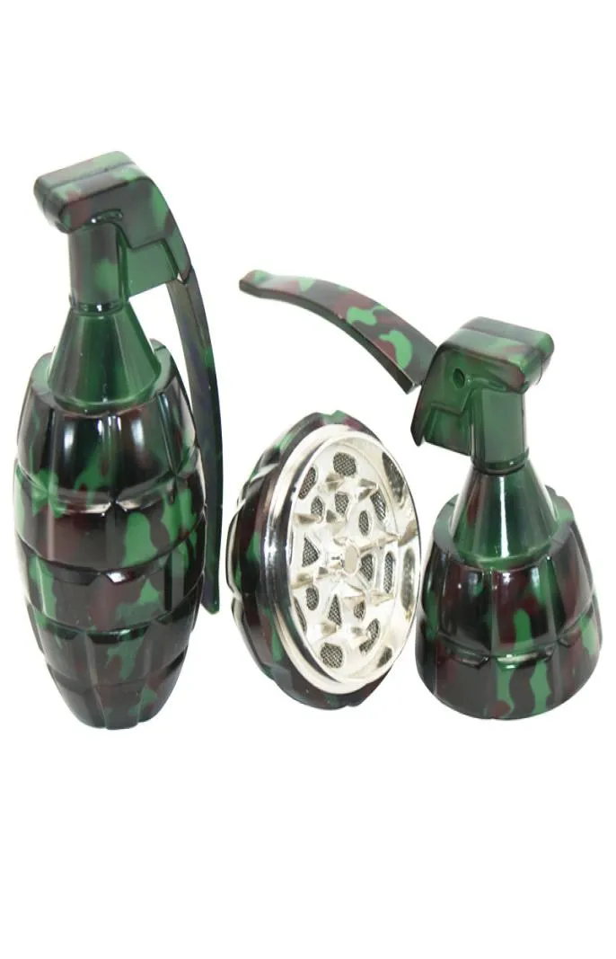 Novo chegue de metal manuse forma de tobacco Máquina de moagem para camuflagem pequenas granadas acessórios para fumantes 5333403