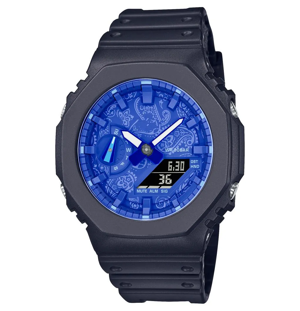 Regarder Sports Quartz Digital Men's Watch LED Cold Light Dual Display World Time Fund Function Farmhouse Series PU1467949