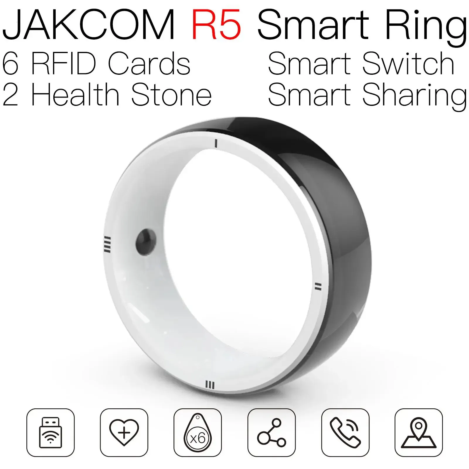 Jakcom R5 Smart Ring Est Intelligent Wearable Device 6RFID -kaarten 128 GB draadloze schijf delen NFC -functies voor iPhone Android 240423