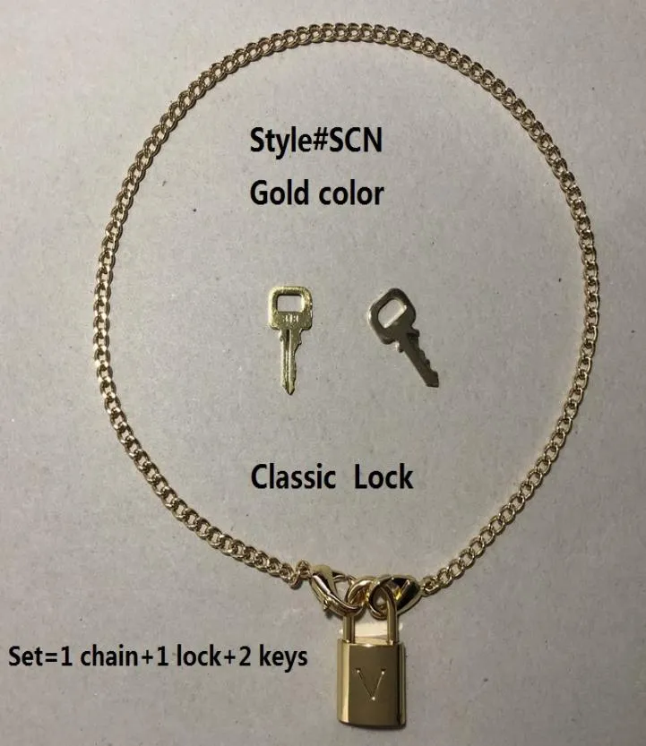 ガールクラシックロックの場合カスタムメイドsetScn 1セット1 chain1 lock2キーv文字ペンダント