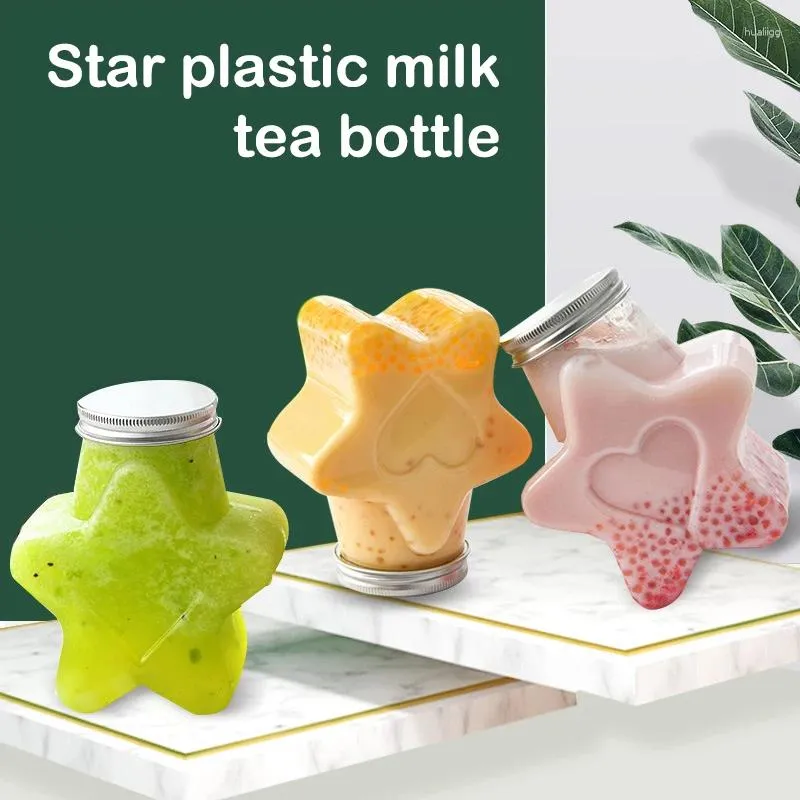 Wasserflaschen kreative Fünf-Punkte-Sternform Drink Flasche Tee Tasse Pentagonal Getränk Haus im Freien Milch