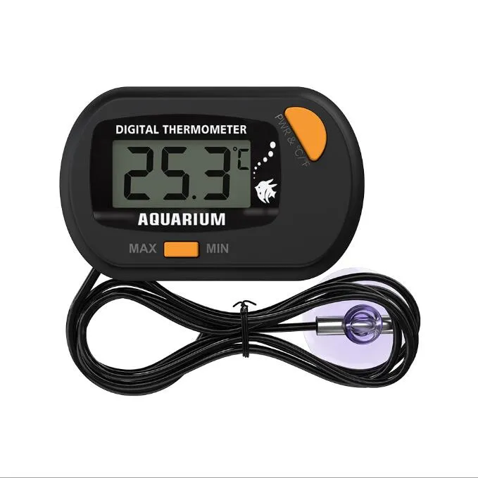 Bijgewerkt digitaal LCD -scherm Aquarium thermometer Reptile Turtle Sucker Pet Aquarium Vistank Temperatuur -50 ~ 70c GT met retailbox