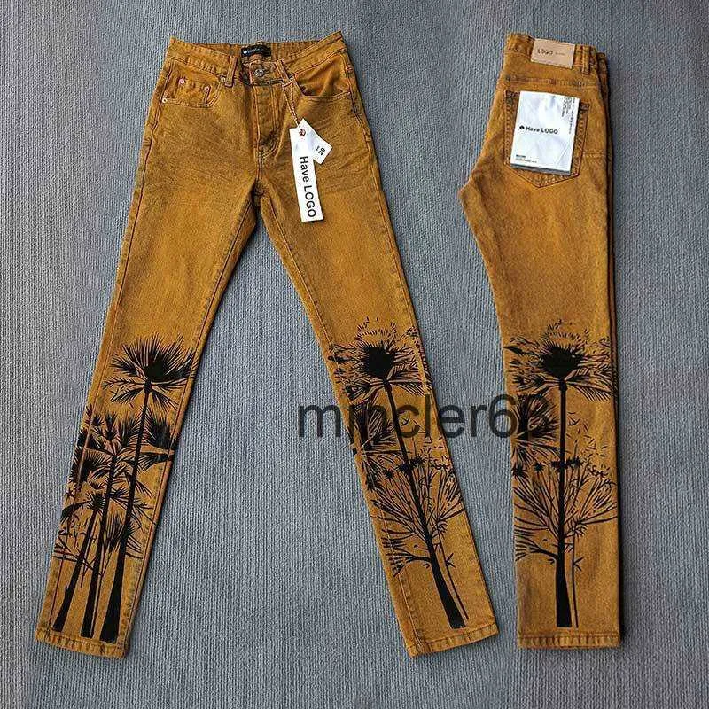 Spring New Purple Brand Jeans High Street American lavou novos jeans Tang