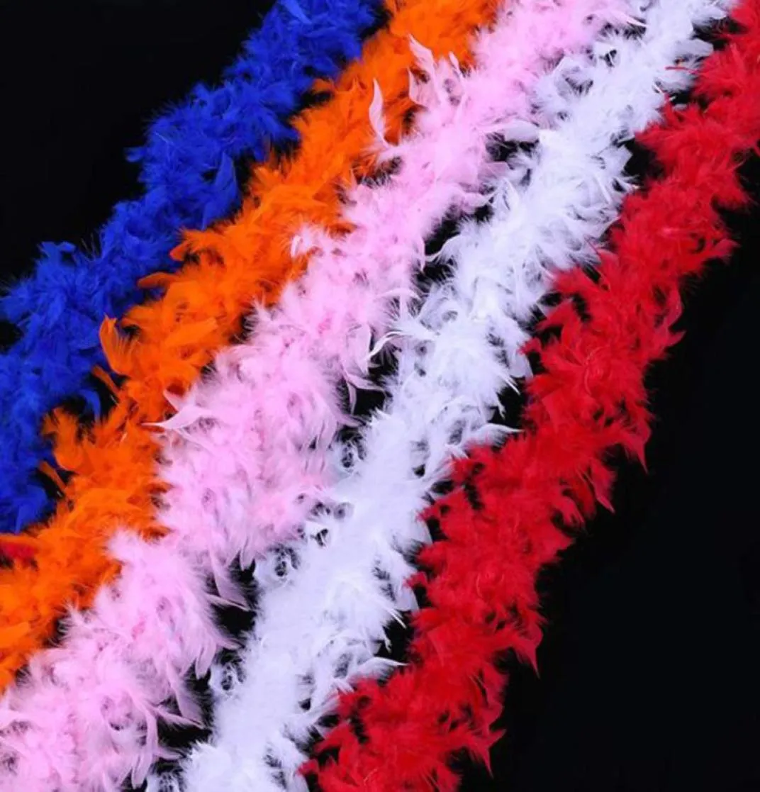 Wit Feather Boas Turkije Veer Boa Large Chandelle Marabou Wedding Ceremony Pink Oranje geel rood groen8212639