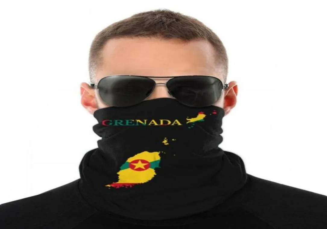 Sjaals Grenada Map Flag SCRANF NEMS FACE Mask Men Men Women Halloween Tube Tubulaire Bandana Beschermende hoofddeksels Buiten Hiking37356686842189