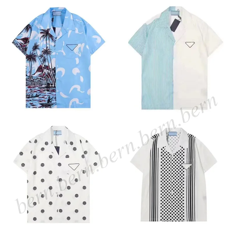 Fashion Men's Printed Beach Shirt Casual Summer Short Sleeved Shirts for Men